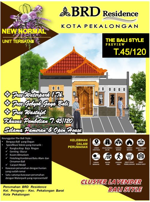 foto tampak rumah tipe Bali style  perumahan BRD RESIDENCE 