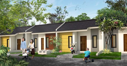 foto tampak rumah tipe Lotus G (Hadap Taman) perumahan PERMATA MUTIARA MAJA - CLUSTER ORION