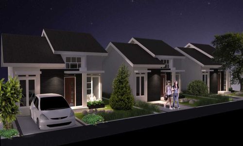 foto tampak rumah tipe Semi T.64/96 perumahan PURI DINAR LESTARI