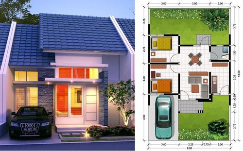 foto tampak rumah tipe Semi T.45/84 perumahan PURI DINAR LESTARI