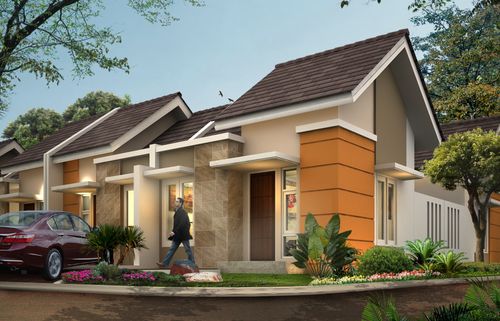 foto tampak rumah tipe CULTER SUTERA GARDENIA perumahan Grand Sutera Cilegon