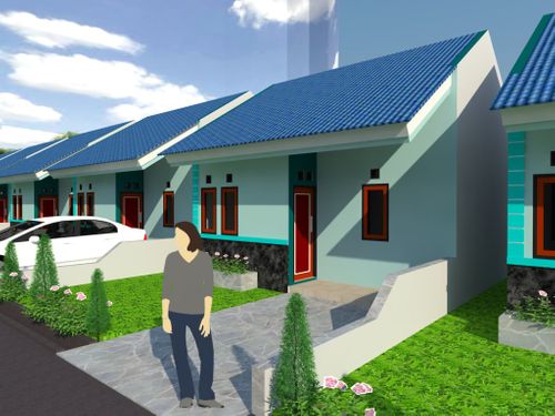 foto tampak rumah tipe 36 M2 perumahan BARUGA GRIYA PERMAI II