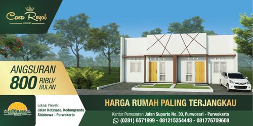 foto tampak rumah tipe 36 perumahan Bukit Sidabowa Asri