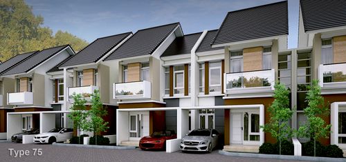 foto tampak rumah tipe 75 perumahan GOLDEN LAND REGENCY