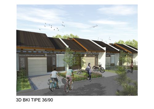 foto tampak rumah tipe 36/90 perumahan Bumi Karya Indah