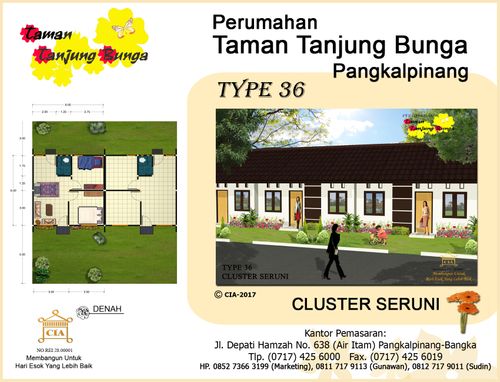 foto tampak rumah tipe Seruni 36 perumahan Perumahan Taman Tanjung Bunga Cluster Seruni