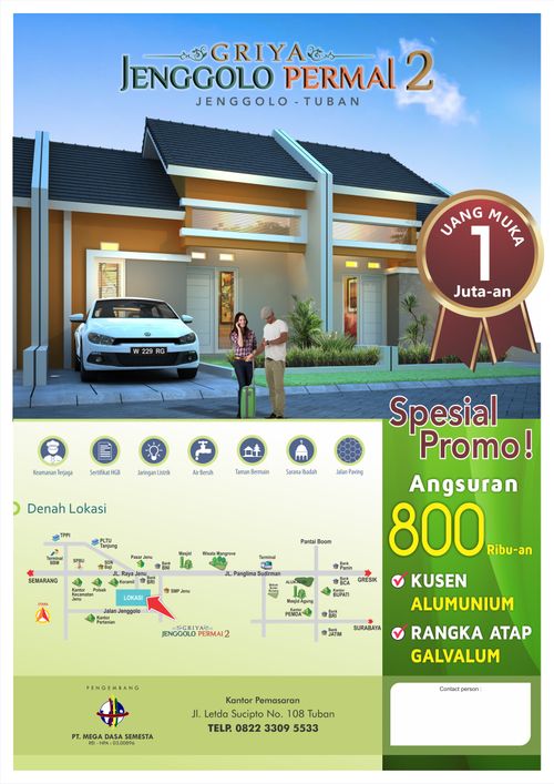 foto tampak rumah tipe 36/72 perumahan GRIYO JENGGOLO PERMAI 2