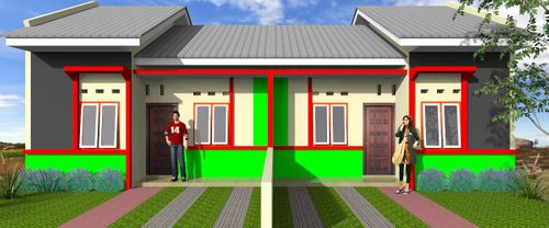 foto tampak rumah tipe 36 perumahan Pesona Indah Panei