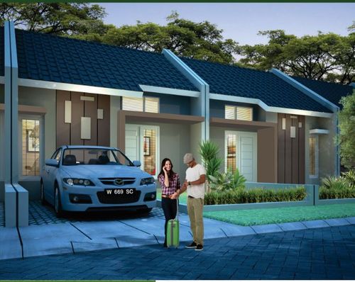 foto tampak rumah tipe 28/65 perumahan De Green Krebet
