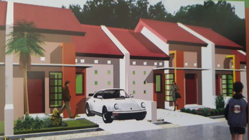 foto tampak rumah tipe 36 / 72 perumahan Grand Purwasari Residence