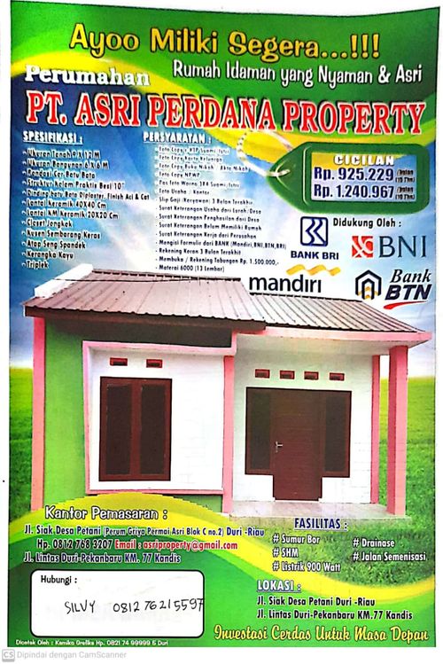foto tampak rumah tipe RSH 36 perumahan LIBO PERMAI ASRI 3