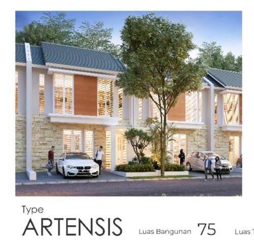 foto tampak rumah tipe Arthensis perumahan GRAND LAWANG RESIDENCE