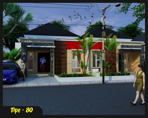 foto tampak rumah tipe 80 perumahan GRIYA KOTA PINANG