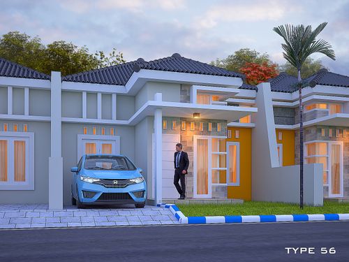 foto tampak rumah tipe 56 perumahan REMBANGAN HILL RESIDENCE