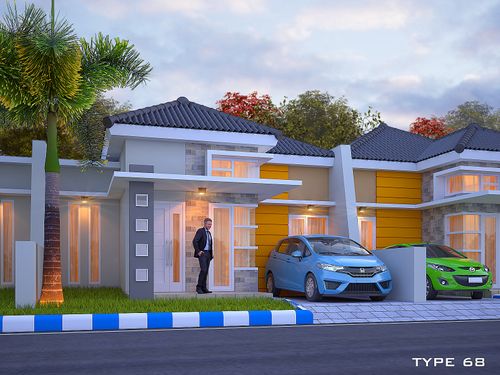 foto tampak rumah tipe 68 perumahan REMBANGAN HILL RESIDENCE