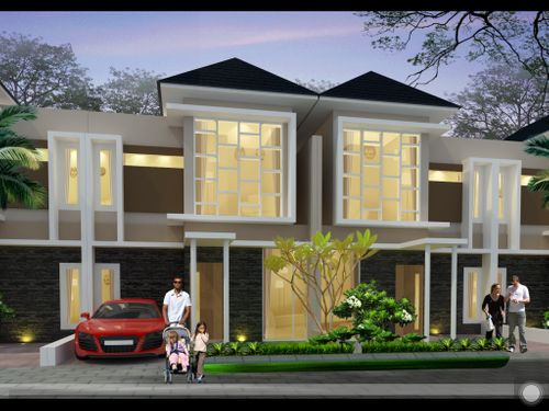 foto tampak rumah tipe 69 perumahan Royal City Residence