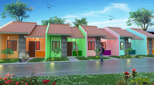 foto tampak rumah tipe 27 perumahan KANAYA LAND 6