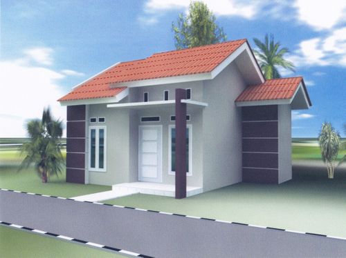 foto tampak rumah tipe 36/110 perumahan Sei Rumbai Regency