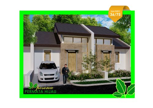 foto tampak rumah tipe 36/75 perumahan PESONA PERMATA HIJAU