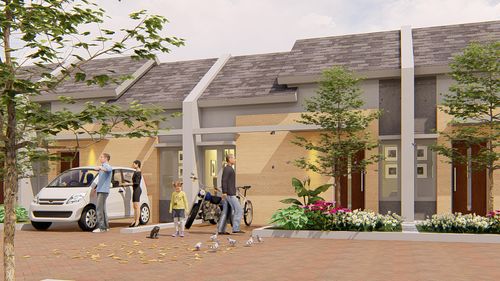 foto tampak rumah tipe 32/60 perumahan Grand Sahara Sidayu