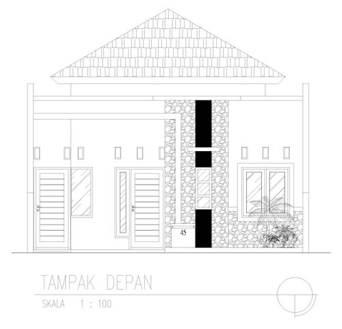foto tampak rumah tipe T. 45/105 perumahan Bukit Ciperna
