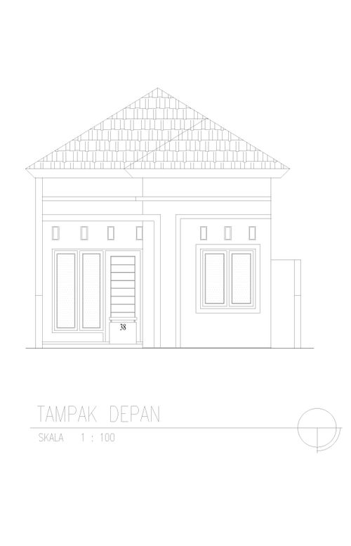 foto tampak rumah tipe T. 38/84 perumahan Bukit Ciperna