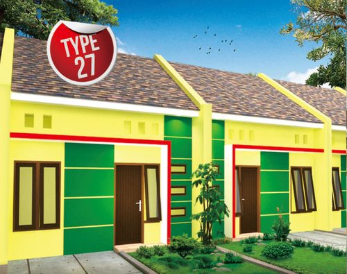 foto tampak rumah tipe 27/60 perumahan Planet Green Tambora III