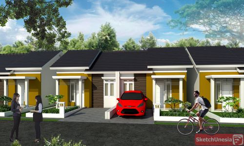 foto tampak rumah tipe 36 perumahan Hanania residence
