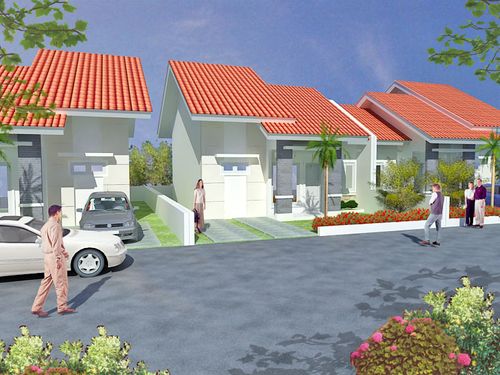 foto tampak rumah tipe CENDRAWASIH 70 perumahan GRIYA ARWANA LESTARI