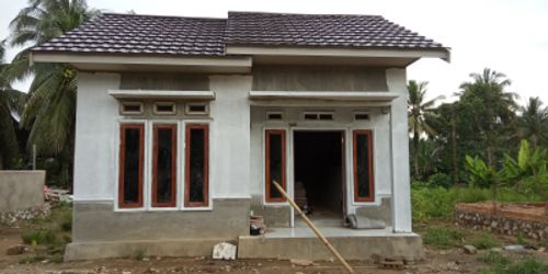 foto tampak rumah tipe 36/120 perumahan PESONA DURIAN GANTANG MADANI