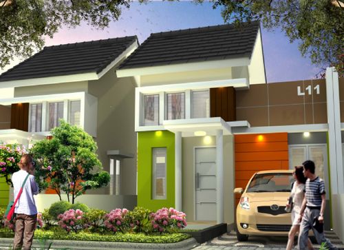 foto tampak rumah tipe 45 perumahan Bumi Kawatuna Indah