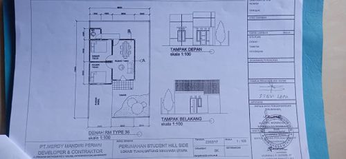 foto tampak rumah tipe T42 perumahan STUDENT HILL SIDE