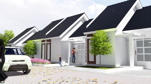 foto tampak rumah tipe 36/91 perumahan Kenali asri