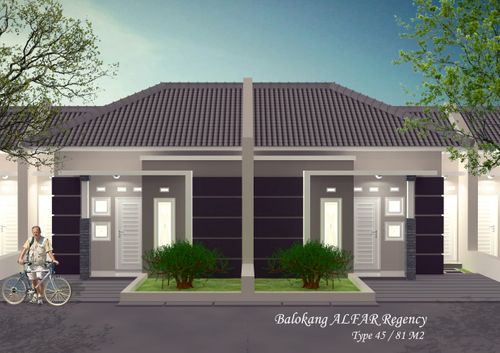 foto tampak rumah tipe Belvina perumahan BALOKANG ALFAR REGENCY
