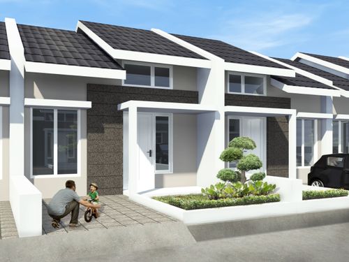foto tampak rumah tipe 36/60 perumahan Pilar residence