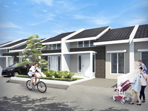 foto tampak rumah tipe 40/84 perumahan Pilar residence