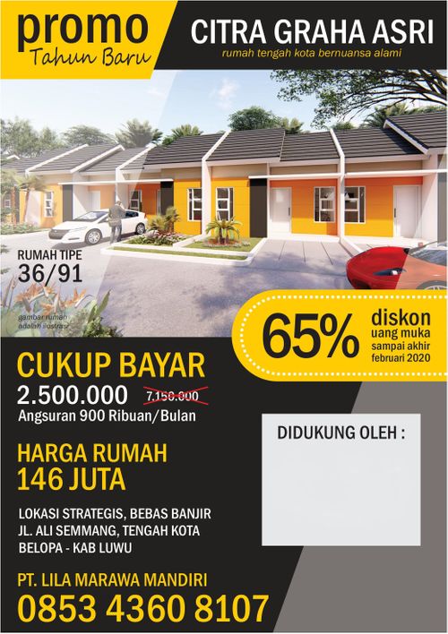 foto tampak rumah tipe 36/91 perumahan CITRA GRAHA ASRI