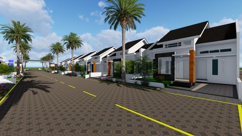 foto tampak rumah tipe 45 perumahan The Palm Residence