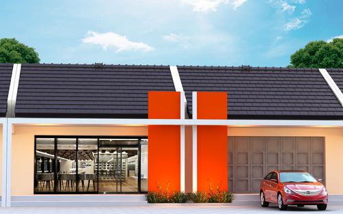 foto tampak rumah tipe TOKO perumahan Karisma Residence Mangunreja