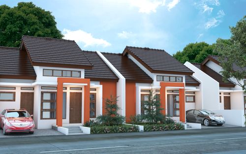 foto tampak rumah tipe 60 perumahan Karisma Residence Mangunreja
