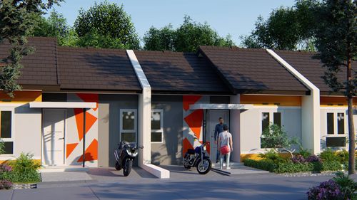 foto tampak rumah tipe 36 1 perumahan Karisma Residence Mangunreja