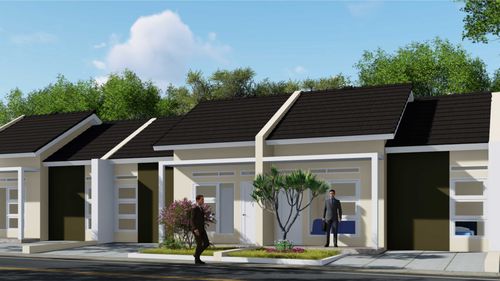 foto tampak rumah tipe 45 perumahan KARISMA RESIDENCE BANYURESMI