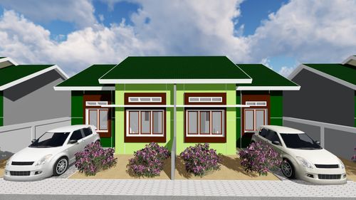 foto tampak rumah tipe 36 + perumahan KPR ROLLO GREEN DIAMOND RESIDENCE