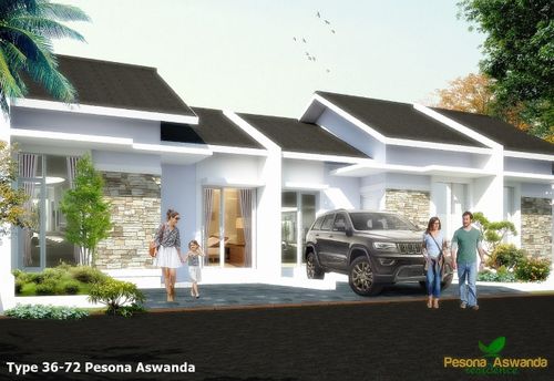foto tampak rumah tipe MECCA (36/72) perumahan Pesona Aswanda Residence