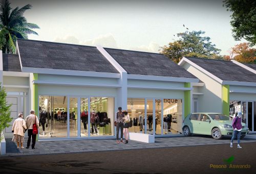foto tampak rumah tipe RAOS (RUMAH KIOS) perumahan Pesona Aswanda Residence