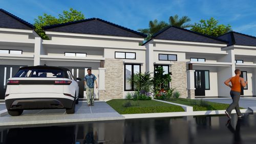 foto tampak rumah tipe 60/91 perumahan VILL GARDEN MEKARSARI