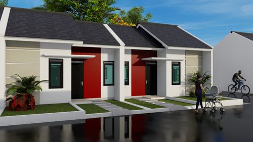foto tampak rumah tipe 30/60 perumahan VILL GARDEN MEKARSARI