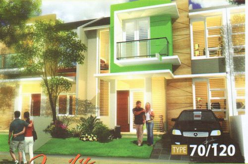 foto tampak rumah tipe 70/120 2LT perumahan Bukit Mas Residence