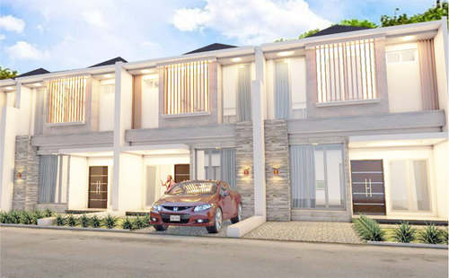 foto tampak rumah tipe 54/72 perumahan Punca haagen Residence