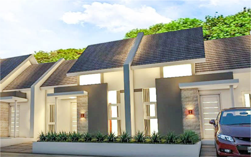 foto tampak rumah tipe 30/60 perumahan Punca haagen Residence
